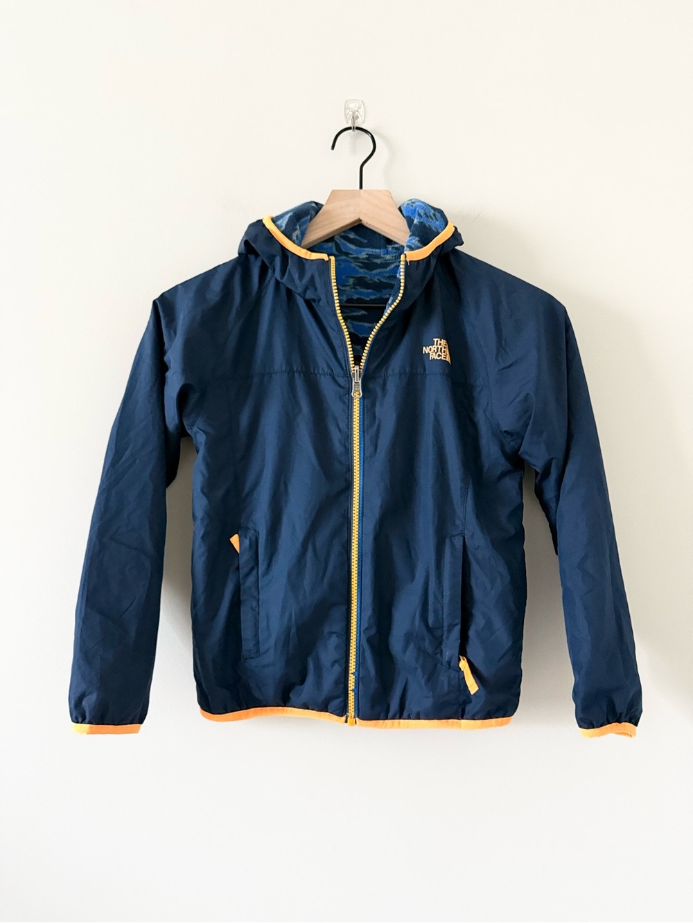 The North Face Kids' Navy Jacket with Fleece Lining Reversable Size -S (7/8)
